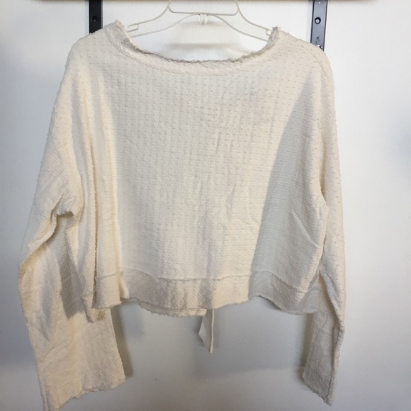 Free People | Textured Crop Blouse w SplitTie Back - Picture 2 of 8